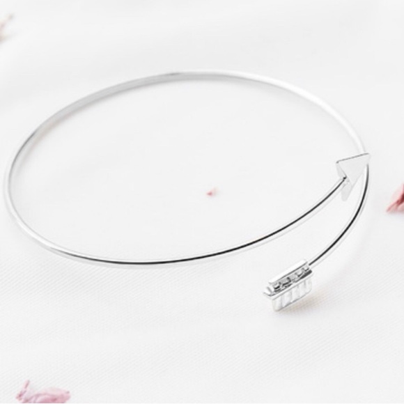 Silver Arrow Bangle Bracelet - Picture 4 of 4